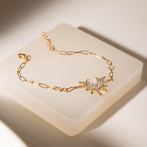 Star Shape Zinc Alloy <b>Bracelet</b> With <b>Crystal</b> Inlay For Women Fashion Charm Jewelry - Product Image 4