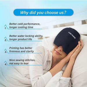 Chapeau de thérapie par le froid CSI pour les migraines, <span class=keywords><strong>masque</strong></span> pour les yeux pour le soulagement du stress, gel <span class=keywords><strong>anti</strong></span>-<span class=keywords><strong>migraine</strong></span>, chapeau avec poche à glace - Product Image 3