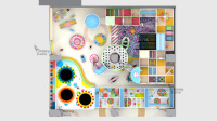 Aire de jeux intérieure couleur macaron, thème bonbons, aménagement personnalisé, équipement d'aire de jeux intérieure commerciale pour centres commerciaux