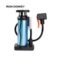 IRONDONKEY Inflator Road Bicycle Portable Mini Floor Pump Bicycle Foot Pump with Pressure Gauge