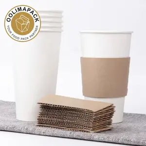 Funda de papel personalizada para taza de café, funda con logotipo