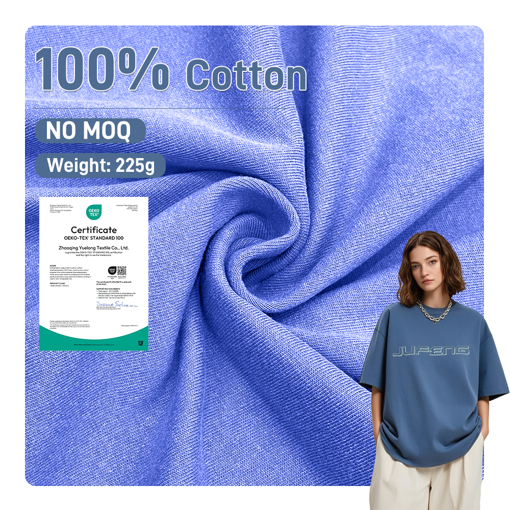 Professional Retro Anti-Wrinkle 100% Cotton Shirt Fabric 225gms Dyed Knitted Organic Cotton Single Stock Roll Jersey For Boys