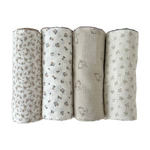 Manta mullida de 4 capas personalizada de fabricante, manta de muselina orgánica Bohemia para niños, manta para <span class=keywords><strong>cama</strong></span> de niñas - Product Image 1