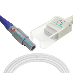 Kabel ekstensi adaptor untuk Nellcor DB9 SpO2, kompatibel untuk PM9000 TPU 6 Pin 40 derajat