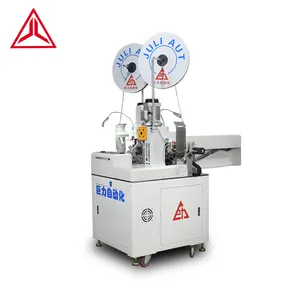 fully automatic flat cable crimping terminals machine twin wires split cutting stripping crimping machine