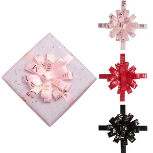 Midi Custom Self Adhesive Flower Pattern Print Decoration Ribbon DIY Craft Package Bow Black Pink Bows For Gift Box
