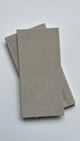 Support en lin naturel linéaire sur mesure avec textile texturé pour carte de menu de mariage de 4x9 pouces