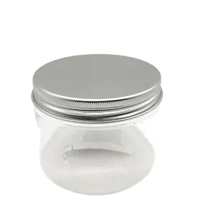 300 ml transparent PET jar, plastic food cans of 89 * 69 flower POTS Cylindrical aluminum cover diy packing bottle