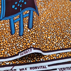 Tissu Africain Wax Hollandais 100% Coton <span class=keywords><strong>Pagne</strong></span> Motifs Créatifs pour Chemises, Habillement, Design d'Intérieur, Exportation, Fusible, Garçons - Product Image 5