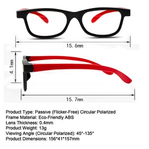 Gafas 3D para Proyector, Gafas 3D Pasivas Unisex Polarizadas para <span class=keywords><strong>Cine</strong></span>, 45/135 Grados, Gafas Imax 3D 4D 5D - Product Image 6
