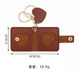 Porte-clés élégant en cuir PU, album photo, porte-clés tendance en stock pour cadeaux - Product Image 3