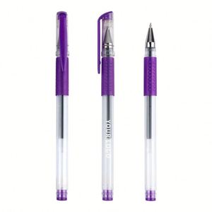 Promoción de Artículos de Papelería, Bolígrafos de Gel de Plástico Recubiertos de Goma Negra Personalizados con Impresión de Logotipo, Venta al por Mayor - Product Image 3