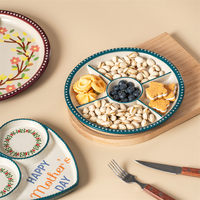 Assiettes compartimentées en porcelaine pour la restauration, en forme de cœur, avec logo personnalisé, pour la vente en gros