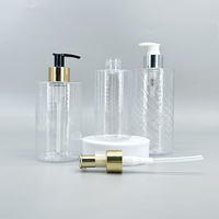 Bouteille de shampooing en plastique PETG 200ml 300ml 350ml 450ml Bouteille Conteneur Bouteille transparente vide avec pompe à lotion pour gel douche