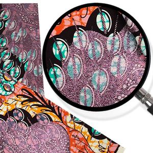 Ankara 6 Yards Coton Hollan Wax Tissus 100% Tissu Imprimé Cire Motif Floral Africain Tissu Paillettes Dorées pour Robes de Femmes - Product Image 1