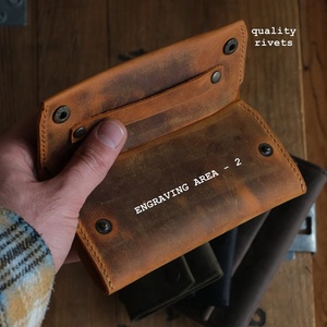 Borsa Porta Tabacco in Pelle Personalizzata, Sacchetto per Tabacco Fatto a Mano, Astucci per Tabacco Arrotolato - Product Image 3