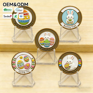 Moneda Conmemorativa de Metal Plateado de 36 mm con Diseño de Conejo de Pascua y Huevo, Fundida a Presión y Pulida, con Temática de Pascua - Product Image 5