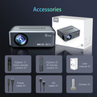 Proyector LCD Inteligente X1 Android 9 8K 4K 1080p con WiFi, 1200 Lúmenes, Cuatro Núcleos, Altavoces Integrados, Portátil, para Cine al Aire Libre