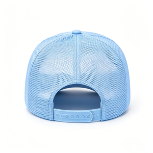 Gorra Trucker de Lona Azul Claro con Malla, Logotipo Ovalado, Estructurada de 6 Paneles, Gorra de Béisbol para Exteriores, Transpirable, Casual, Unisex - Product Image 6