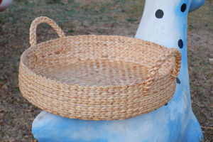 Bandeja Redonda Tejida a Mano de Jacinto de Agua, Cesta Decorativa de Fibra Trenzada para Organización de Cocina y Escritorio - Product Image 5