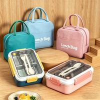 Boîte à lunch isotherme anti-odeur de 1000 ml, compartimentée, en acier inoxydable, portable, pour le bureau, avec trois compartiments