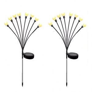 Solar Garden <b>Lights</b> 1 Psck 8 LEDs Warm White Outdoor Decor <b>Firefly</b> Design Big Bulb Unique Gift for Women Grandma - Product Image 1