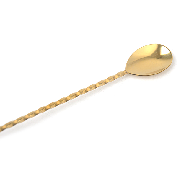 304 Stainless Steel Copper Gold Long Steering Mixing Cocktail Stirrer Bar Spoon For Bartender Kits