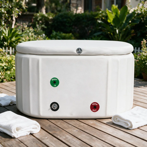 Baignoire à glace gonflable portable d'extérieur, de forme ovale, pour adultes, pour la thérapie par l'eau froide et la récupération - Product Image 1