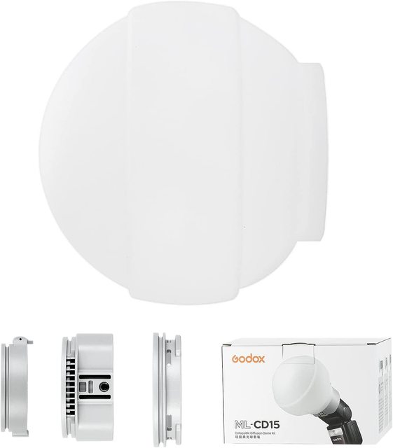 Godox ML-CD15 ML-CS1625 Diffuser Dome Kit with 3 Adapters for Photography Light Flash Studio Photography Portrait Live Streaming