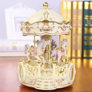Levage Sky City Carrousel Résine Décoration Clockwork Enfants Jouet Articles Cadeaux Boîte À Musique Personnalisée <span class=keywords><strong>Chanson</strong></span> - Product Image 1