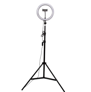 LJJ26 <span class=keywords><strong>10</strong></span> pouces Smart Mobile Phone Holder Ring LED Light <span class=keywords><strong>Portable</strong></span> ABS Magnetic Tripod Indoor Outdoor Use Flexible Desk Bed Home - Product Image 1