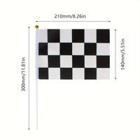 Vente chaude à carreaux noir et blanc bâton de course drapeau petit Mini drapeaux de voiture de course tenus dans la main décorations de fête drapeaux