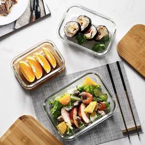 ชุดแก้วบอโรซิลิเกตทรงสูงกันอากาศเข้าไมโครเวฟได้ภาชนะเตรียมอาหารพร้อมฝาไม้ไผ่ - Product Image 4