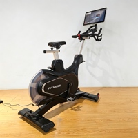 Bicicleta de Spinning Comercial con Pantalla Táctil de 18.5'', Bicicleta de Ejercicio para Interiores, Uso en Gimnasio en Casa, Carga Máxima 120 kg