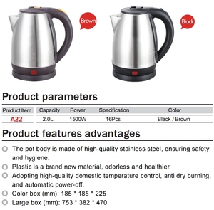 1.8L 2.0L 2.5L thép không gỉ Ấm đun nước điện sưởi ấm nhanh ấm đun nước không dây di động cho nhà bếp trà sưởi ấm nước - Product Image 5