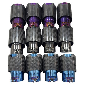 ปลายท่อไอเสียคาร์บอนไฟเบอร์แบบสากล Vortex Premium สีฟ้าดำรมควัน พร้อมวาล์วควบคุมเสียง  แบบทดแทนท่อเก็บเสียง - Product Image 1