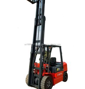 Chariot élévateur diesel d'occasion JAC T30 3 tonnes 3 mètres à bas prix, mât bi-ou tri-étages, pneus pleins tout-terrain, utilisation assise/de pied - Product Image 1