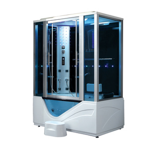 2 Person Free Standing Whirlpools Massage Bathtub Steam Bath Tub Cabin Rectangular Tempered Glass Cabin Steam Shower Room