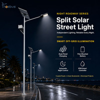 Lampadaire solaire de type split OEM ODM à longue durée de vie avec batterie fixée sur le poteau pour l'éclairage des parkings