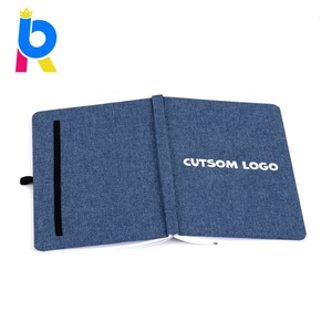Carnet A5 en lin <span class=keywords><strong>à</strong></span> couverture rigide avec impression personnalisée du logo en feuille d'or, reliure <span class=keywords><strong>à</strong></span> plat, idéal comme cadeau - Product Image 3