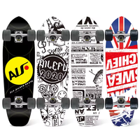 ALF.AILEFU Planche de skateboard vierge personnalisable 32x9.5in 7 plis 100% érable canadien Dual Dragon Four-Wheel Single Fish Plate Surfing Deck