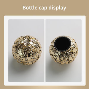 Flacon de <span class=keywords><strong>parfum</strong></span> vide de luxe en verre au design rond unique, avec bouchon en alliage et pompe pulvérisatrice - Product Image 5