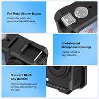 Cadre de cage en aluminium de qualité aéronautique PULUZ avec griffe froide pour DJI Osmo Action6, cadre de prise de vue horizontale et verticale