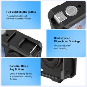 Cadre de <span class=keywords><strong>cage</strong></span> en aluminium de qualité aéronautique PULUZ avec griffe froide pour DJI Osmo Action6, cadre de prise de vue horizontale et verticale - Product Image 4