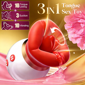 ของเล่นทางเพศ 3 in 1 แบบเลียและดูด พร้อมระบบสั่น 10 โหมด และฟังก์ชั่นดูด 3 แบบ - Product Image 1