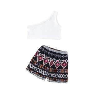 نمط جديد للأطفال جاكيت من الجلد الصناعي + تنورات قصيرة طقم من قطعتين ملابس صيفية للفتيات الصغيرات طقم بوتيك - Product Image 2