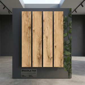 Briquete de Porcelana con Aspecto de Madera Color Tan de 200x1200mm, con Superficie Antideslizante - Product Image 3