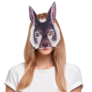 Maschera di tigre a mezza faccia in PVC e tessuto non tessuto per feste di Pasqua e Halloween, decorazione per balli, accessorio fai da te, all'ingrosso - Product Image 2