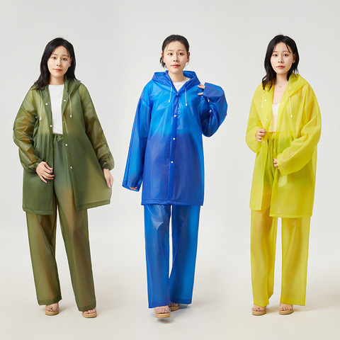 Universal Reusable Waterproof Windproof Eco-Friendly Lightweight Foldable Plastic Raincoat for Adults-Outdoor Use