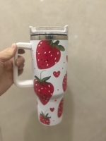 Gobelets isothermes personnalisés avec impression UV, 11 couleurs, motif MAMA et bottes western, pour femmes, à double isolation, pour les voyages, avec motif de fleurs de fraises, mugs à café